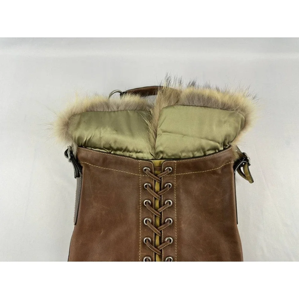COACH Vintage 2004 Archival Rare Piece Cowhide & COYOTE FUR Hobo No. 1426 Purse